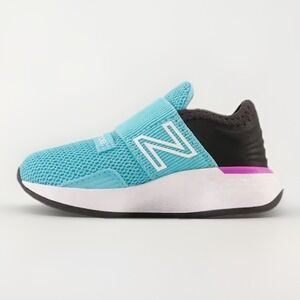New Balance Kid's Size 2 Fresh Foam Roav Slip-on Mesh Running Shoes Blue Pink